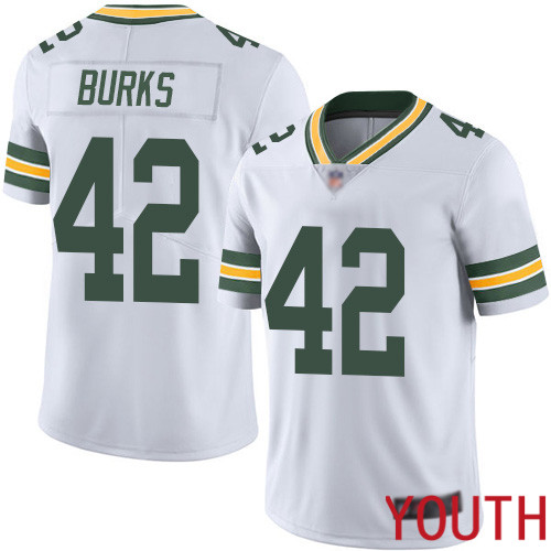 Green Bay Packers Limited White Youth #42 Burks Oren Road Jersey Nike NFL Vapor Untouchable->youth nfl jersey->Youth Jersey